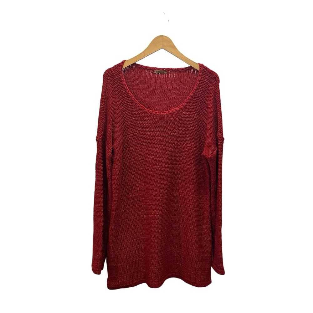 Amunche Wool Blend Hand Knit Tunic Sweater